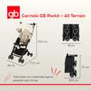 gb Pockit+ All-Terrain, Ultra Compact Lightweight Travel Stroller with Canopy and Reclining Seat in Velvet Black