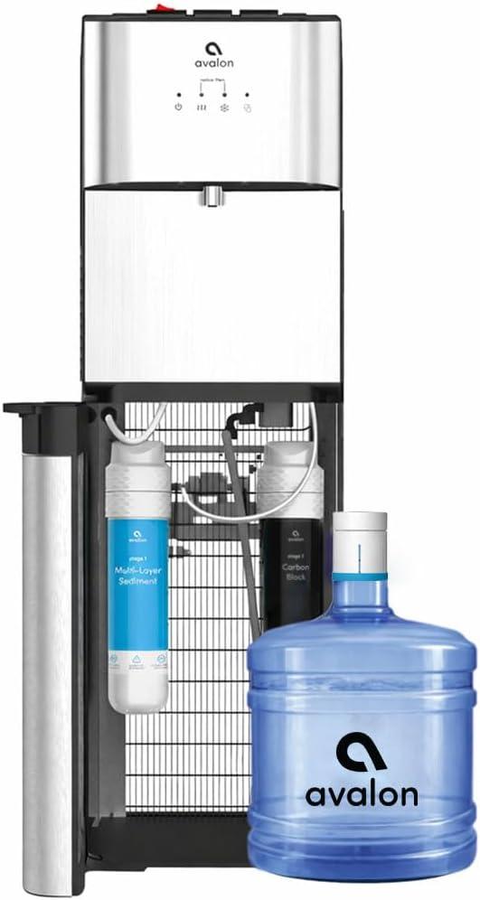 Avalon Bottom Loading Water Cooler Water Dispenser with Filtration - 3 Temperature Settings - Hot, Cold & Room Water, Durable Stainless Steel Construction - UL ListedNSF Approved