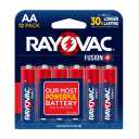 Rayovac Fusion AA Batteries, Premium Alkaline Triple A Batteries (12 Battery Count) Red, Silver
