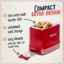 Nostalgia Retro Wide 2-Slice Toaster, Vintage Design With Crumb Tray, Cord Storage & 5 Toasting Levels, Red