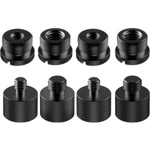 InnoGear 8 Pieces Mic Stand Adapter, 5/8 Female to 3/8 Male 3/8 Female to 5/8 Male 5/8 Female to 1/4 Male 1/4 Female to 5/8 Male Screw Thread Adapter for Microphone Stand Boom Arm Camera Tripod