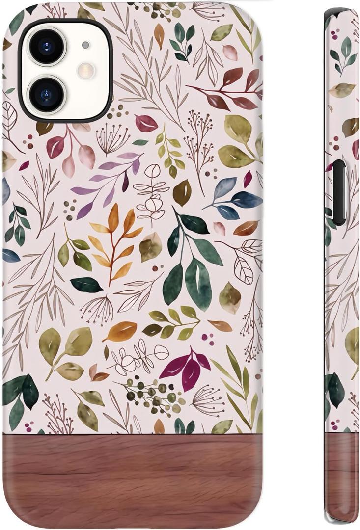 for iPhone 12 Mini Case Cute Wireless Charging Compatible Dual-Layer Shockproof Protection with Stylish Wildflower Design Protective Cover for Women - Custom Vintage Floral