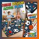 Sport Rug for Kids, Basketball Football Soccer Rug 4.5x6 ft, Sports Rugs for Boys Bedroom, Soft Play Floor Carpet