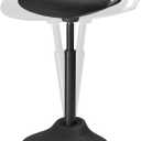 SONGMICS Standing Desk Chair, Adjustable Ergonomic Wobble Stool, 23.6-33.3 Inches Drafting Chair, Swivel Sitting Balance Stool, Fabric Upholstery, Anti-Slip Bottom Pad, Ink Black UOSC02BK
