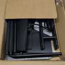 C Shaped End Table with Charging Station, Side Table for Living Room Bedroom, Slide Under Couch Sofa TV Trays Desk, Small Narrow Space Applicable, Black (29in height)