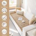OTOB Sofa Covers for 3 Cushion Couch Washable, Fuzzy Non Slip Pet Friendly Couch Cover Protector Love Seat, All Seasons Soft Plush Furniture Bed Mats Sofa Slipcovers (Coffee, 31.5" x 70.9'')