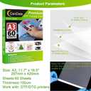 CenDale DTF Transfer Film - A3 (11.7" x 16.5") 60 Sheets Double-Sided Matte Clear PreTreat Sheets- PET Film Sheets DTF for DIY Direct Print on T-Shirts Textile