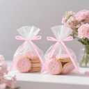 4 x Anwyll Twist Tie Bows 5x7Inch - 30Pcs Premade Pink Gift Bow for Cake Gift WrapBalloon Craft Treat Bag Baby Pink Satin Ribbon Bows for Valentines Day Decor Birthday Party Bridal Shower Wedding Favors