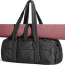 BAGSMART Reiki Gym Bag for Women, Mini/Medium Crossbody Bags for Women, 5L Dance Bag with Detachable Strap, 15L Yoga Mate Bag with Wet & Dry Pocket, Medium/Black