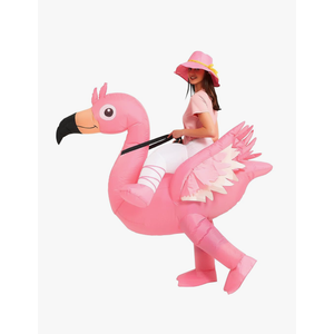 One Casa Inflatable Flamingo Costume Riding On Flamingo Air Blow up Funny Fancy Dress Party Halloween Costume for Adult