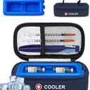 Insulin Vial Cooler Travel Case TSA Approved Medicine Cooler for Travel Diabetic Travel Case with Reusable Cooler Ice Brick, Long-Lasting Cooling for Vials and Pens