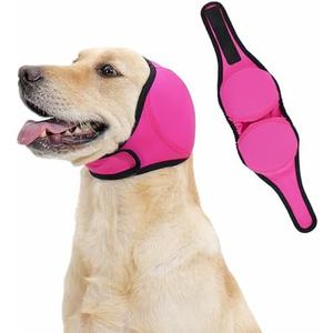 LIANZIMAU Quiet Ears for Dogs Comfort Calming Hoodie Dog Ear Covers for Noise & Anxiety Relief Ear Wraps for Dog Adjustable Dogs Ear Muffs Noise Protection Firework,Grooming and Force Drying Size M