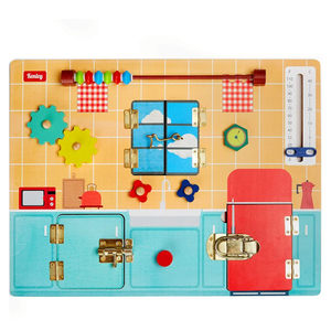 Toddler Busy Board - Montessori Busy Boards for Toddlers with Latches Doors & Lock Puzzles - Wooden Educational Learning Latch Toy for Kids 2 3 4 Year Old - Sensory Fine Motor Skills Activity