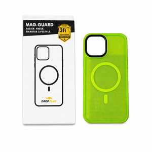Vooii Magnetic for iPhone 12 Pro Max Case [Compatible with Magsafe] [Screen Protector+Camera Lens Protector] Aluminum Alloy Keys Translucent Matte Phone Case for iPhone 12 Pro Max - Fluorescent Green