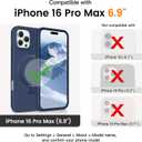 Liquid Silicone Case for iPhone 16 Pro Max with Magnetic Ring Stand, Military Grade Shockproof Protection, Anti-Scratch Microfiber Lining Covers for iPhone 16 Pro Max, Dark Blue
