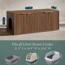 Evermagin 47.2" Walnut Litter Box Enclosure Furniture for 2 Cats
