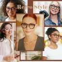 EASY READ Retro Round Blue Light Blocking Reading Glasses for Women,Anti UV Readers for Women with Spring Hinge, 2.25x