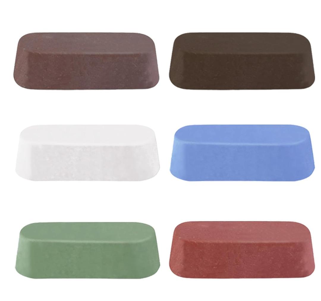 6 Pcs Metal Buffing Polishing Compound for Buffing Wheel, Buffing Wheel Compound, Grit Corresponds to The Color from Coarse to Fine for Stainless Steel, Jewelry, Aluminum Polishing Compound (7.5 OZ)