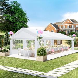 COBIZI 10x30 Party Tent Heavy Duty, Large Outdoor Event Tents for Parties with 8 Sidewalls & Built-in Sandbags,Waterproof Wedding Canopy Gazebo Commercial Tent for Carport,Camping,Patio,Windproof