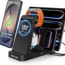 Wireless Charger for Samsung: 5 in 1 Samsung Wireless Charging Station for Galaxy S26 Ultra/S25/S24, Charger Stand for Galaxy Watch8/7/6/5/4, Charging Dock Stand for Android Multiple Devices, Black