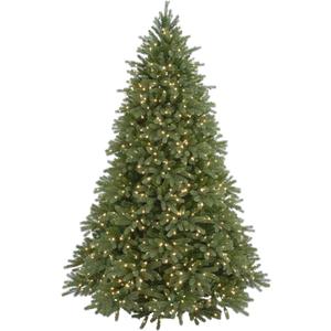 National Tree Company 7.5 ft Pre-Lit Jersey Fraser Fir Artificial Christmas Tree, 1,250 Clear Lights, 3,144 Tips, Includes Stand, Green