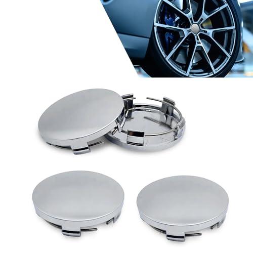 Ferianl 4 PCS Car Wheel Center Caps, 60MM/2.36In OD 56MM/2.2In ID, ABS Snap-in Vehicle Rim Hub Caps, Anti-Falling Rust-Proof Wheel Hub Decoration, Universal for SUV Sedan Truck(Silver)