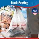 Fuxury 1000 Count Thank You Plastic Bags (11.5" x 6.5" x 21") White, T-shirt, Grocery, Take Out, To Go, Retail Shopping Bags in Bulk (Made in USA)