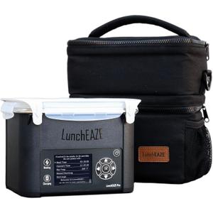 LunchEAZE Pro Cordless Heated Lunchbox  Battery-Powered, 4-Cup Capacity, 220F Max, Automatic Scheduled Heating, Insulated Bag Included for Hot Meals Anywhere