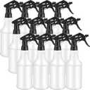 Eccliy 12 Pcs 16 Oz Plastic Spray Bottle, Adjustable Empty Reusable Sprayer for Cleaning, Planting, Water, Bathroom and Kitchen, BBQ, Commercial and Residential(Black,Original)