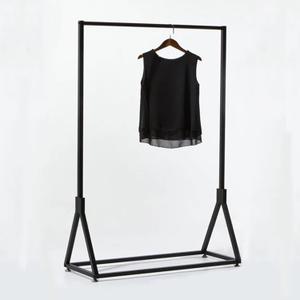 Modern Simple Heavy Duty Metal Rolling Clothing Garment Rack with Wheel,Creative Commercial Wedding Dress Display Shelf,Single Rod Floor-Standing Clothes Hangers (Black without Wood, 47.2" L)