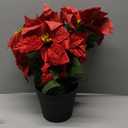 Poinsettias Artificial Christmas Flowers Red Faux Poinsettia Outdoor 15 Inch Winter Flowers for Home Office Table Decorations Indoor Outdoor Xmas Ornament