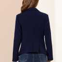 Allegra K Women's Work Office Blazer Stretch Lapel Collar Long Sleeve Jacket Suit Blazer (Black, S)