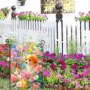 Spring Summer Welcome Garden Flag 12x18 Inch Double Sided Dog Floral Butterfly Burlap Small Yard Flag Seasonal Farmhouse Outside Outdoor Decoration