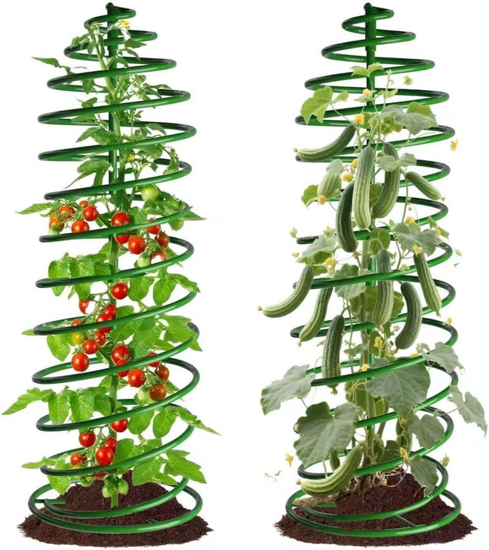 MAGABELI Garden & Home Tomato Cages for Garden Plant Support 42" 2 Pack Stakes Metal Tomato Trellis Tower for Climbing Plants Vegetables Potted Plants Tomatoes Pea Bean Cucumber Flowers Outdoor