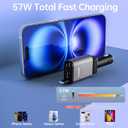 2-in-1 Car Combo Flexino Retractable Car Charger for iPhone 16, 57W Fast Charging Car Charger USB C, Magnetic Phone Holder for MagSafe Car Mount,360 Cell Phone Holder for iPhone 16/15/14/13/12