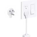 TROND Flat Outlet Extender with 6 Inch Cord - ETL Listed Flat Plug Extension Outlet Splitter Adapter, Electrical 3 Way Multi Wall Plug Extender for Home Office Dorm Room Cruise Ship Travel, White (3 Prong with Short Cord, 1 Pack)