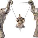 Elephant Statue For Home Decor.Elephant Gifts For Women,Mom.Elephant Decor For Living Room,Office,Shelf Decorations.Elephant Figurines Bring Good Luck,Love.Elephant Table Centerpiece Ornaments. (Beige)