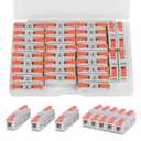 30PCS AVARBUVO Lever Wire Connectors, Mini Quick Connectors Push-in, 1 in 1 Out Electrical Wire Butt Splice Inline Terminals, 24-12 AWG