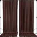 AK TRADING CO. 10 feet x 10 feet Brown IFR Polyester Backdrop Drapes Curtains Panels with Rod Pockets - Wedding Ceremony Party Home Window Decorations (60"W x 120"L (Pack of 2))