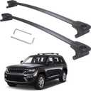 Autekcomma Heavy Duty 260lb Loading Weight Roof Rack Crossbars Compatible for Jeep Grand Cherokee L 2021-2024 and 2022 2023 2024 Grand Cherokee WL Anti-Corrosion,Full Aluminum Black Matte