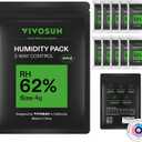 VIVOSUN 62% RH Two-Way Humidity Control Packs, Size 4 g, 10 Packs for Storing 1/2 oz, Moisture Balancer with RH Indicator Card for Food & Herb Storage