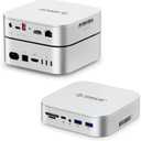 ORICO MiniRaid 10-in-1 Docking Station with Dual-Bay M.2 NVMe/SATA SSD Enclosure for Mac mini M4 Pro, Raid 0/1/PM, USB C HUB with HDMI 4K@60Hz, 10Gbps, PD60W, SD/TF Slot, RJ45 for Creator-MR10 Pro