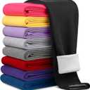 Resinta Girls Winter Fleece Lined Leggings Cotton Thick Thermal Tights Kids Soft Stretchy Pants Full Length (8-10 Years, Black)