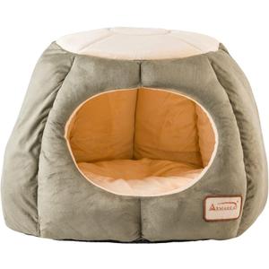 Armarkat Cat Bed, Laurel Green and Beige, 20"L x 20"W x 14"Th