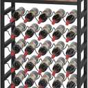 Dripex 30 Bottles Rack Free Standing Floor, 6-Tier Display Storage Shelves with Wooden Table Top, Sturdy Metal Bottle Holder for Kitchen Bar Pantry 23.2''L x 11.8''W x 34.7''H