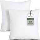 ROYALE LINENS 12 x 12 Pillow Insert - Down Alternative Throw Pillows Insert - Square Pillow Pack of 2 White - Bed & Couch Pillows - Inner Cushion for Bed, Cushion for Living Room - Shams Stuffer