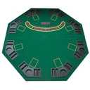 Brybelly 48" Green Octagon Folding Poker and Blackjack Table Top with Carrying Case
