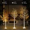 3Pack Lighted Birch Tree with 144 Warm White Lights, 8 Modes Prelit White Artificial Christmas Trees with Timer for Holiday Indoor Outdoor Decor Garden Wedding Party Bedroom Decoration(4, 5, 6FT)