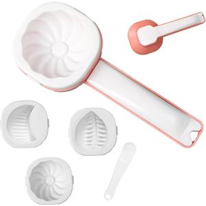 3 Shapes Dumpling Maker Mold Steamed Bun Press with Dough Filling Spoon Stuffed Bun Molds Cooking Tools Reusable Kitchen Gadget for Chinese Dumplings and Pastries