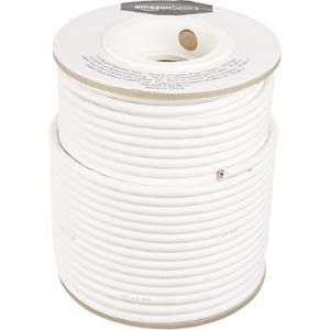 Amazon Basics 14-Gauge Audio Speaker Wire Cable, 200 Feet, 99.9% Oxygen-Free Copper for Clear Sound, Red and Black Color Coded, White